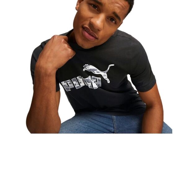 Puma Mens Grey Short Sleeve T Shirt Tee Size XL Casual Logo Graphic Crewneck - Picture 9 of 13